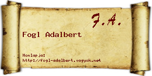 Fogl Adalbert névjegykártya